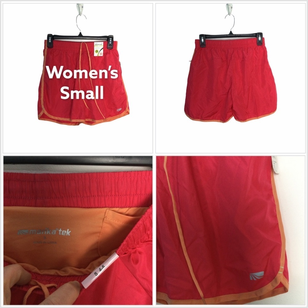Women’s Marika Tek S Small 4 - 6 Shorts Athletic Running Red Orange Active NWT